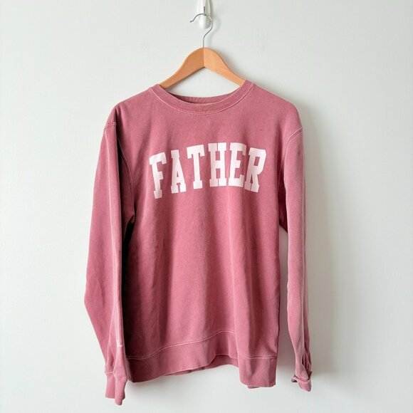 Call Her Daddy “Father” Crewneck Pullover Sweatshirt Vintage Wash Mauve Small - Picture 4 of 8